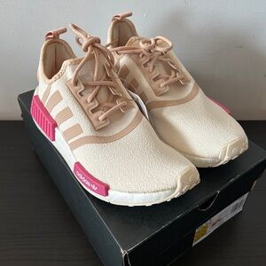 Adidas NMD_R1 Women’s Beige and Pink Athletic Shoes